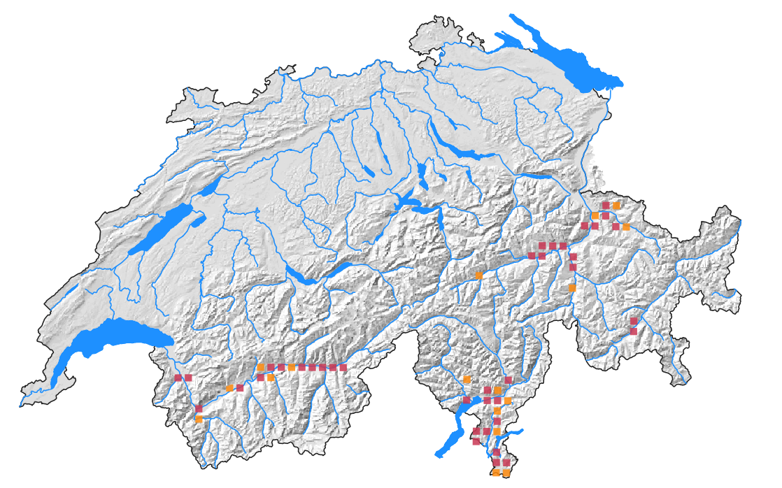 Karte Verbreitung in der Schweiz