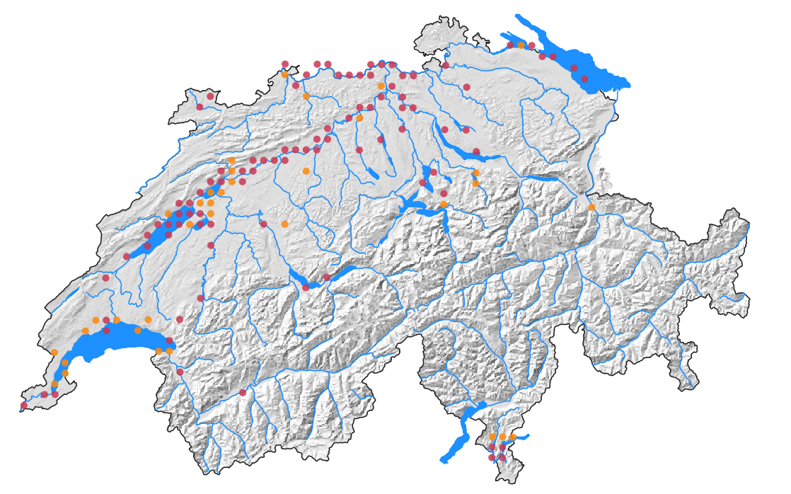 Karte Verbreitung in der Schweiz